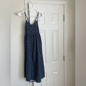 100% Cotton Navy Spaghetti Strap Maxi Dress NWT